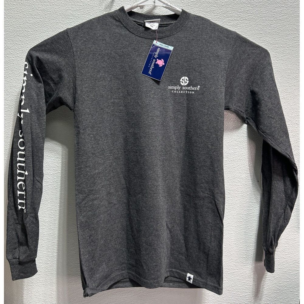 Simply‎ Southern Texas Long Sleeve T Shirt Gray Size Small NWT